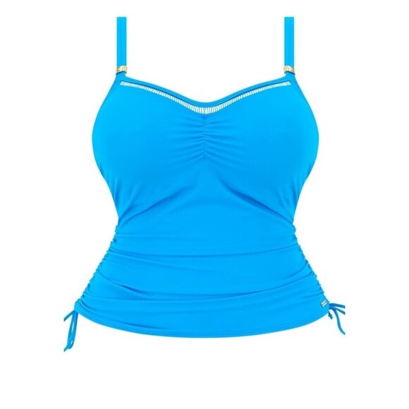 Womens Yonique Blue Tankini Swim Top Adjustable Straps Nylon Size M - Picture 1 of 12